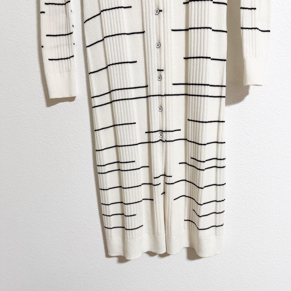 Cabi Dashes Striped Ribbed Long Line Duster Cardigan - Picture 5 of 11